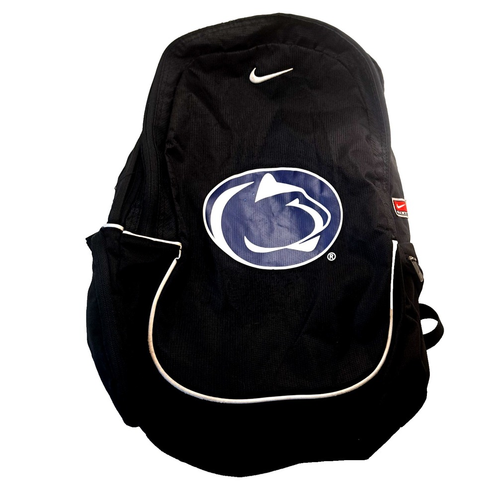 Nike Penn State Nittany Lions Backpack Black One Size NCAA Embroidered 17x12"